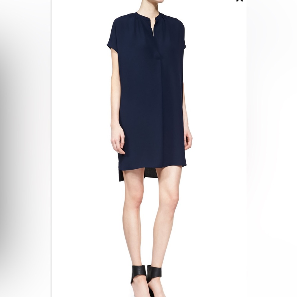 Vince Short-Sleeve Popover Dress, Deep Indigo